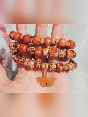 Handmade Bracelet One Of A Kind. Wood Bracelet Lot Of 3. Size 7''